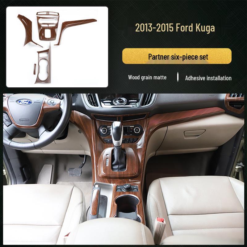 13-15 Kuga Kohlefaser Navigationskonsolenaufkleber - Pfirsichholz-Stil