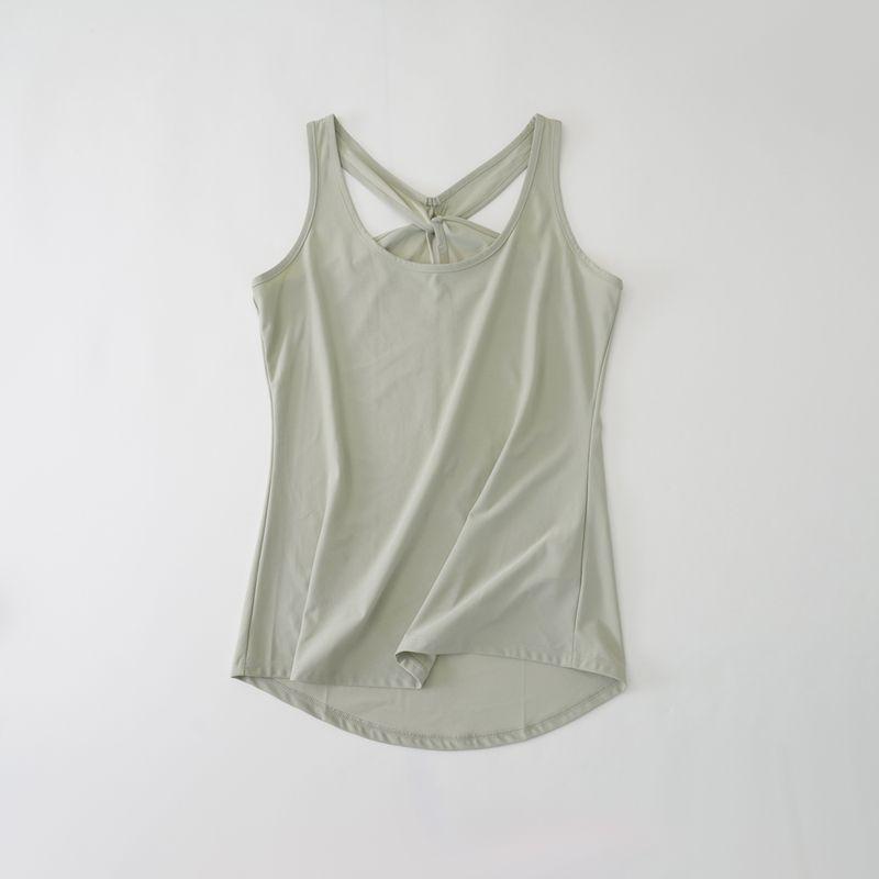 

Sports Vest for Women Outwear Fitness Special Thigh-Length Silm Sexy Cutout Yoga Blouse Lightweight Breathable Small Sling Green S