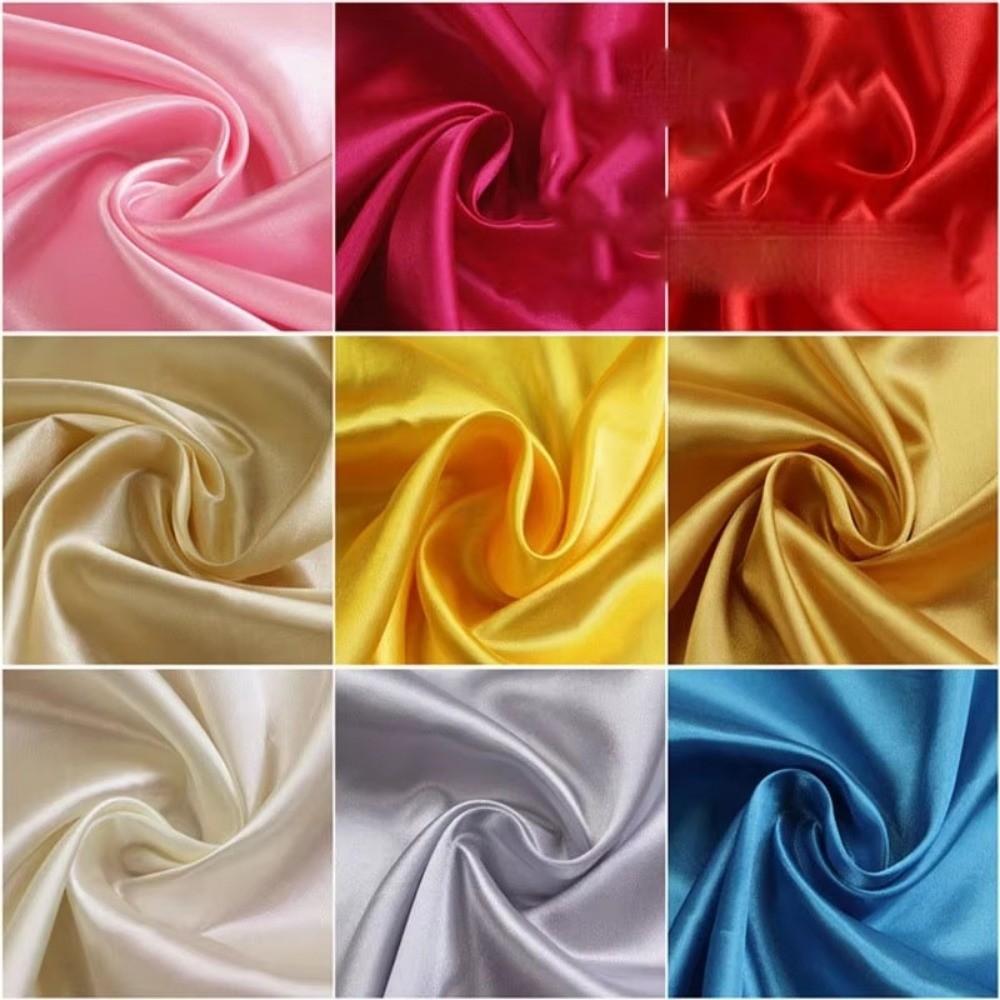 DIY 150*100cm Satin Fabric Imitation Silk Solid Color Sequin Textile Cloth Handmade Lining Silk Satin For Clothing Gift Box