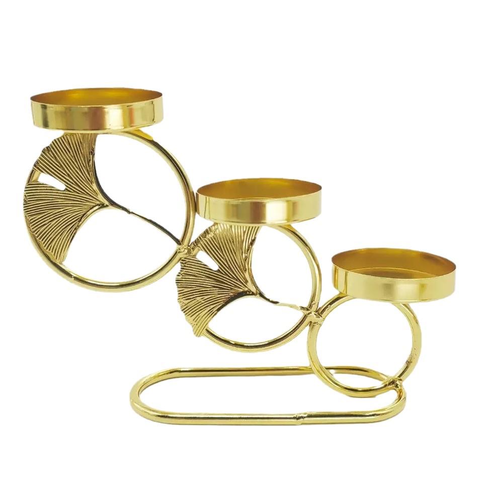 Gold Iron Art Candlestick for Wedding, Valentine's Day & Christmas Dining Table or Bar Decor