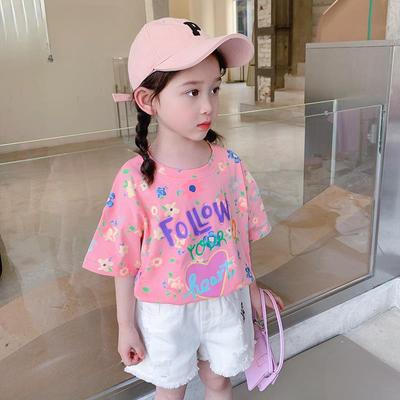 Mädchen kurzarm T-shirt Sommer Baby Mädchen Tops Kinder Halbarm Sommer kinder Kleidung T-shirt Sommer