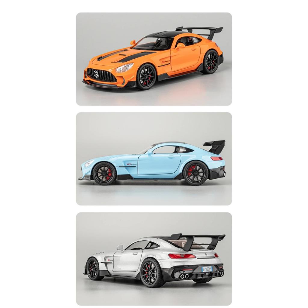 1/24 Benzs-GT GTR Alloy Racing Car Model Diecasts Metal Toy Modified Sports Car Model Simulation Sound and Light Childrens Gifts