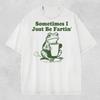 Soms Scheet Ik Gewoon Grafisch T-shirt, Kikker met Koffie