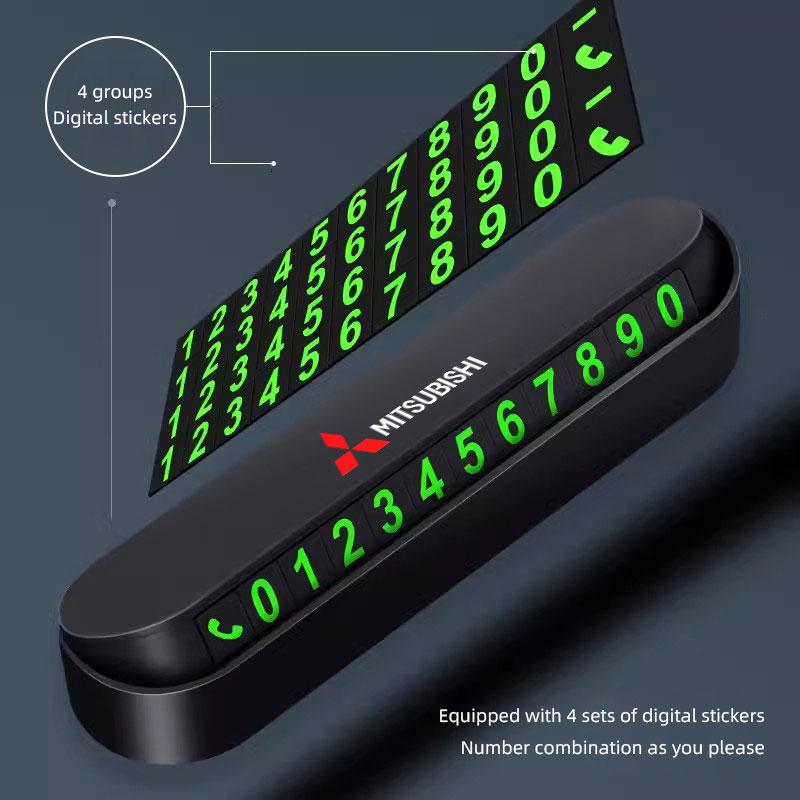 1Pcs Car Temporary Parking Card Phone Number Card Accessories For Mitsubishi Lancer Mirage ASX Pajero Ralliart Outlander Jinxuan