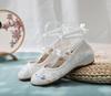 Lingyunhe Ethnic Embroidered Cowhide Soft Sole Dance Shoes for Women