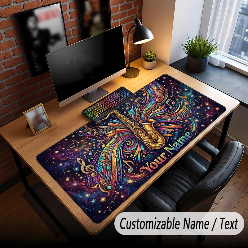 Music General Theme Custom Mouse Pad Personalized With Name Text Customized Desk Mat For Office Home Decor