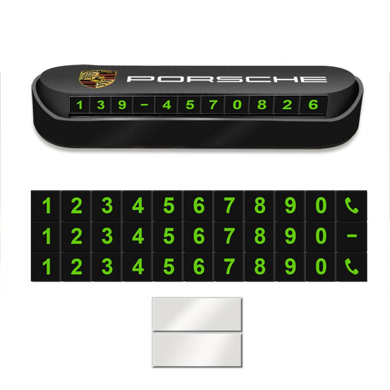 1 stk Bil Midlertidig Parkeringskort Telefonnummerkort Skilt Klistremerke For Porsche Boxster Cayenne Panamera Macan Cayman 911 918 996 917 991