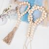 Bohemian Style Wooden Bead Tassels String Handmade Garland Jute Tassels Rustic Bead Ornament For Wall Hanging Decoration Crafts