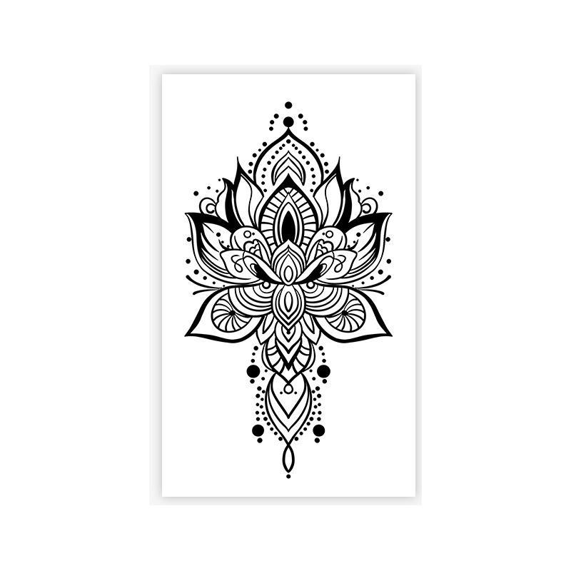Premium Dark Retro Personality Floral Geometric Moon Totem Hand Tattoo Sticker SKY-CA-1915