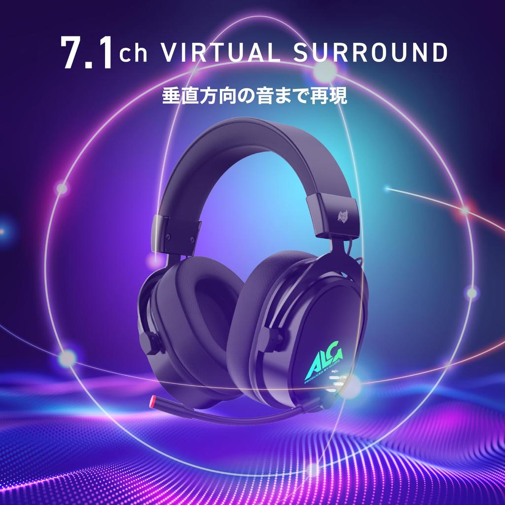 Allone Wireless Gaming X 10 X 22 Cm X 4 X Compatible with and Noise Voice Soft Ear Adjustable Head Arm 7.1-Channel Headset, Black, 17.5 (7.5 9.8