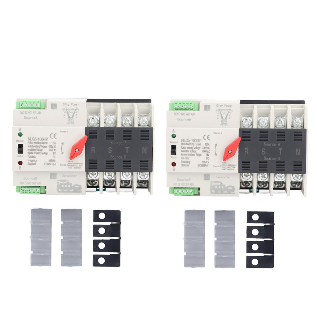 AC220V  Power Automatic Transfer Switch 4P Millisecond Switching Generator Changeover Switch ATS