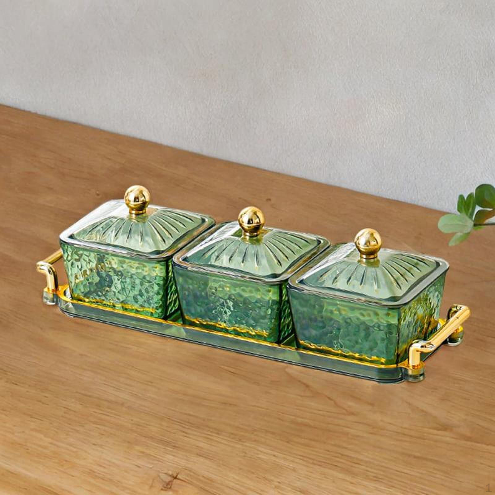 

Органайзер для сухофруктов, коробка для конфет, 3 отделения, многофункциональный поднос для закусок для вечеринок зелёный