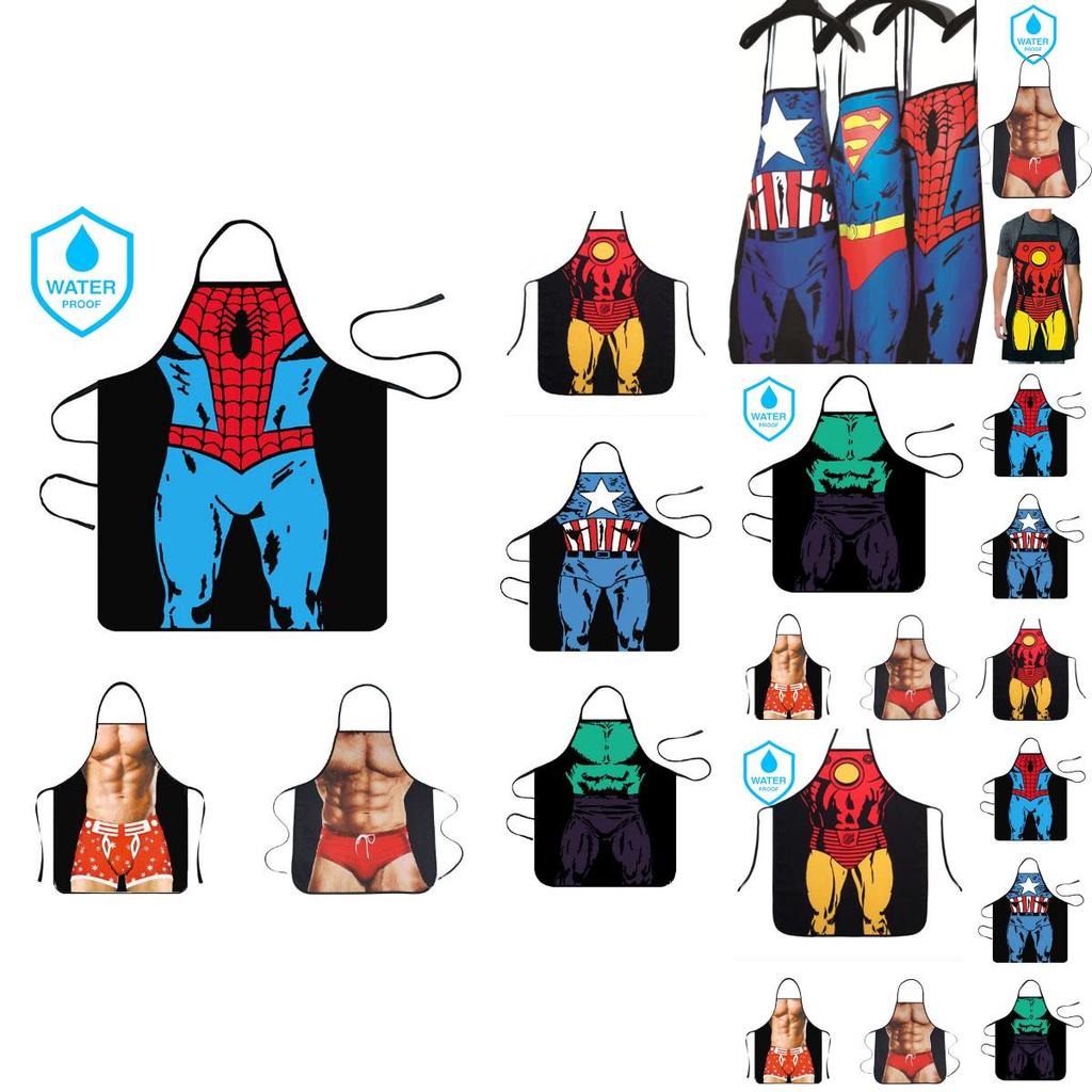 Marvel Cosplay Aprons Sexy Funny For Men Women Kitchen Cooking Baking Props