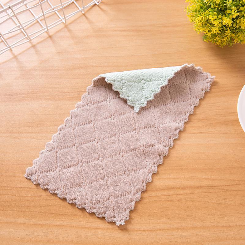 Soft and Absorbent Coral Fleece Disposable Dishcloths for Kitchen