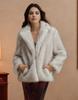 Women's fur coat imitation fox fur coat winter casual warm trench coat party style fluffy shawl jacket