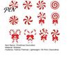 Classic Red White Christmas Ornaments 12/24/36 Pcs Candy Tree Decorations, Lollipop Picks for Tree, Country Style Fireplace Hanging Decor Ornaments,
