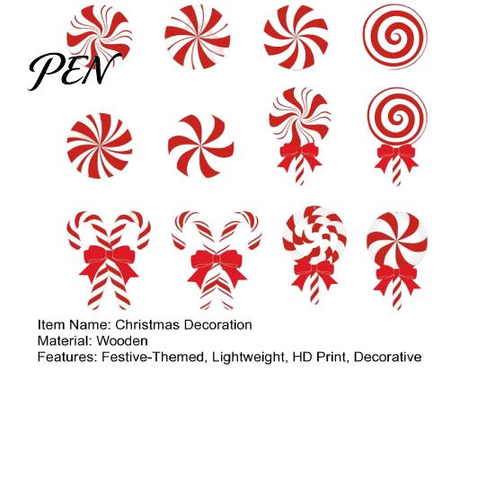 Classic Red White Christmas Ornaments 12/24/36 Pcs Candy Tree Decorations, Lollipop Picks for Tree, Country Style Fireplace Hanging Decor Ornaments,