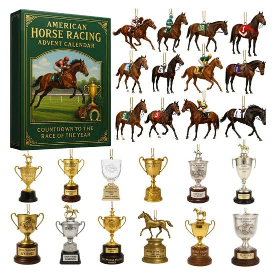 Advent Calendar Horse Design 24-Day Countdown Christmas Gift Calendar Christmas Tree Holiday Party Decor