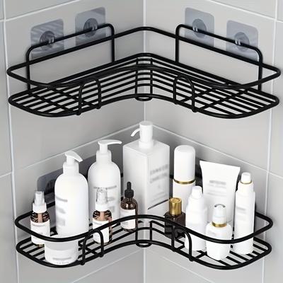1/2 Stück Badezimmerregal, Duschablage, Badezimmer Küche Ohne Bohren Dreieckiger Lagerregal, Duschregal, Shampoo-Aufbewahrungsregalhalter