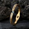Rinhoo Stainless Steel Bracelet for Women Luxury Zircon Evil Eye Open Bangles Waterproof Jewelry Lucky Amulet Gift