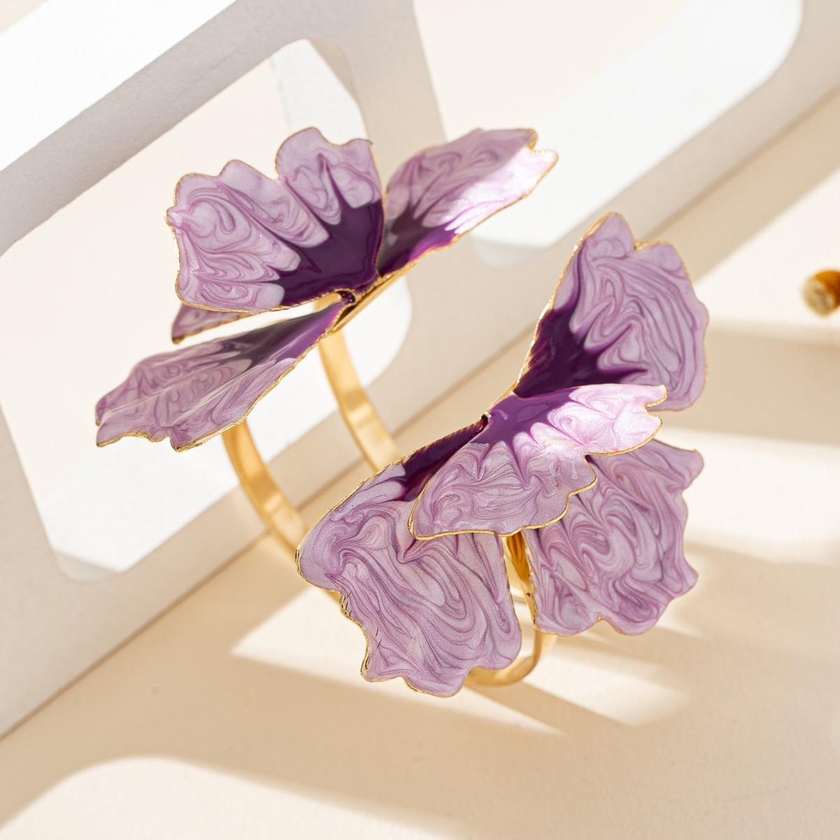 European-American Trendy Hand-Painted Enamel Gradient Floral Bracelet фиолетовый