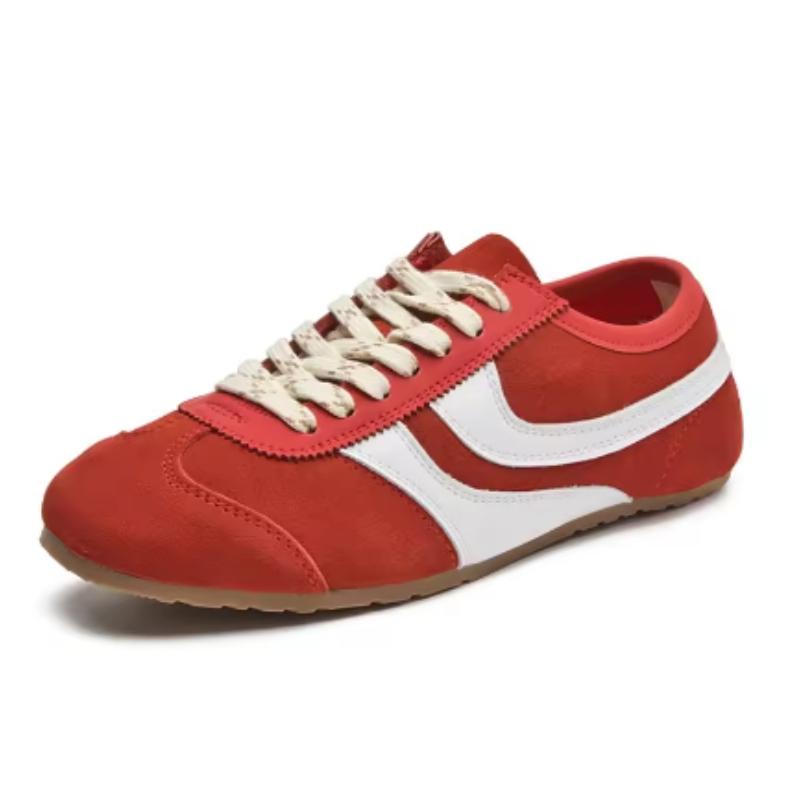 

Модные высококачественные кроссовки из натуральной кожи на шнуровке, дизайнерские, женские, ретро, пэчворк, дерби, удобная мягкая подошва, обувь Форрест Гамп 35 красный