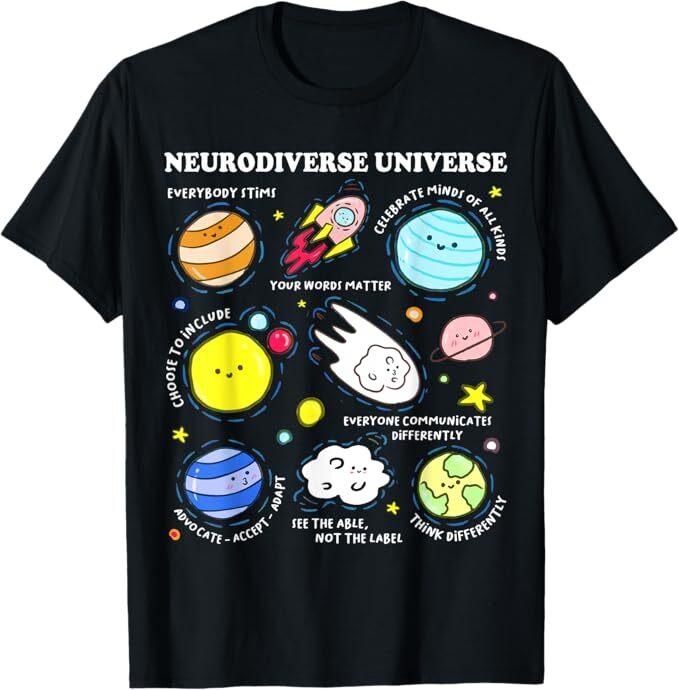 Kids Autism Awareness Neurodiverse Universe Neurodiversity T-Shirt Unisex T-Shirt XXXXL
