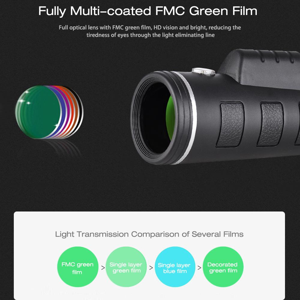 40X60 Portable Mini Monocular Telescope High-Power High-Definition Telescope with 1/4 Inch Screw