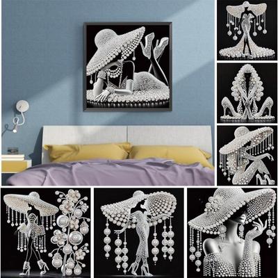 Kit de Pintura com Diamantes 5D DIY com Broca de Forma Especial Decoração de Dama Elegante