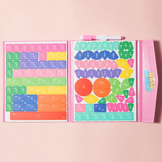 1 Set Magnetic Fraction Demonstration Book Fraction Learning Magnetic Tiles Circles