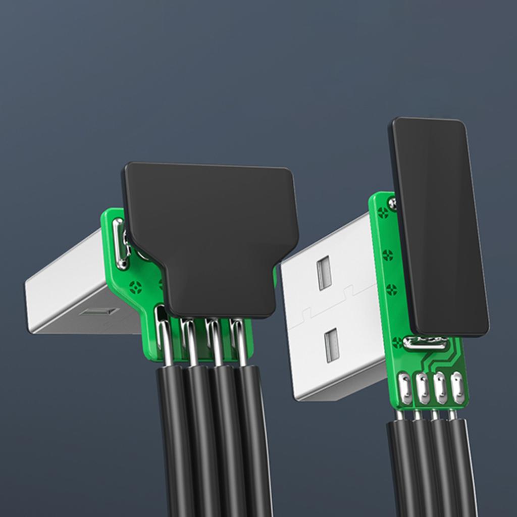 90-градусный кабель USB 2.0 - Micro USB с угловым разъемом для смартфонов, планшетов и других устройств, поддерживает быструю зарядку и передачу данных