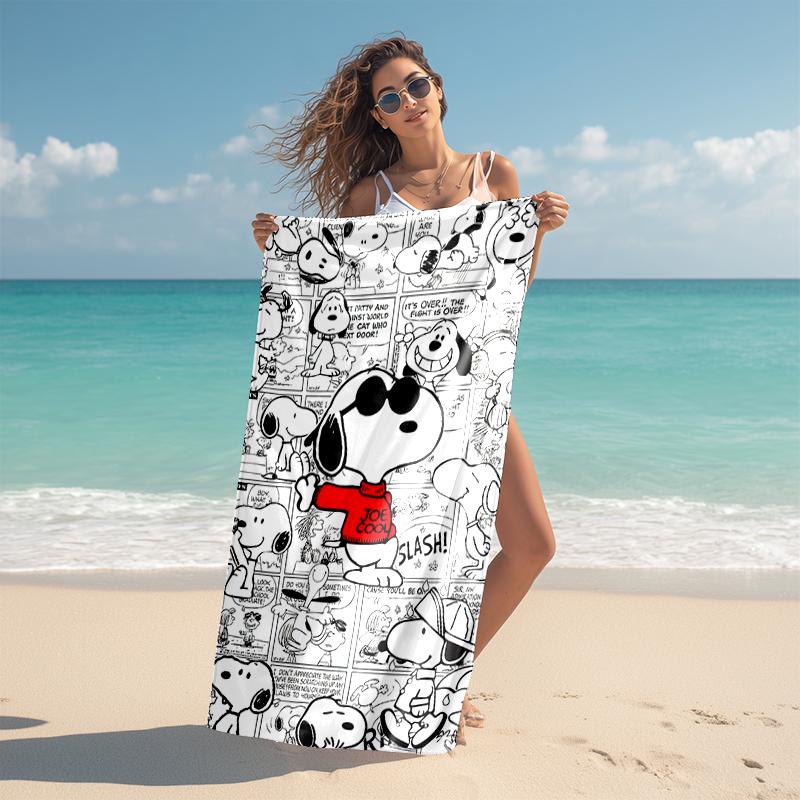 Snoopy beach towel Outdoor camping Beach towel for vacation swim Outdoor pool Absorbent bath towel