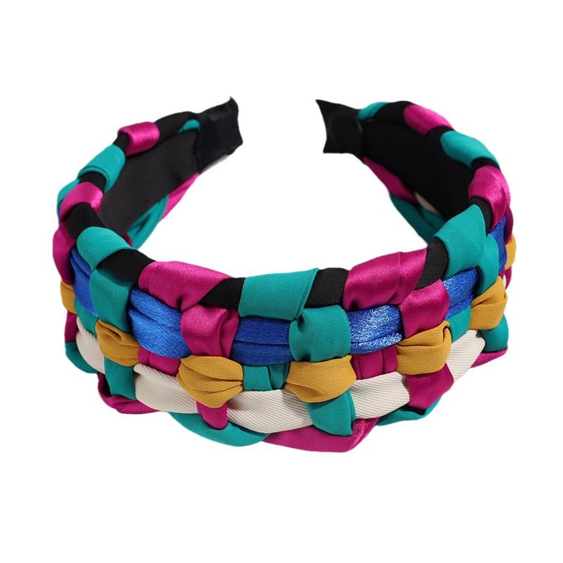 Heavy Handmade Wide Colorful Braided Headband for Women's Photography Party Accessory Headwear Fashionable Adult Hairbands