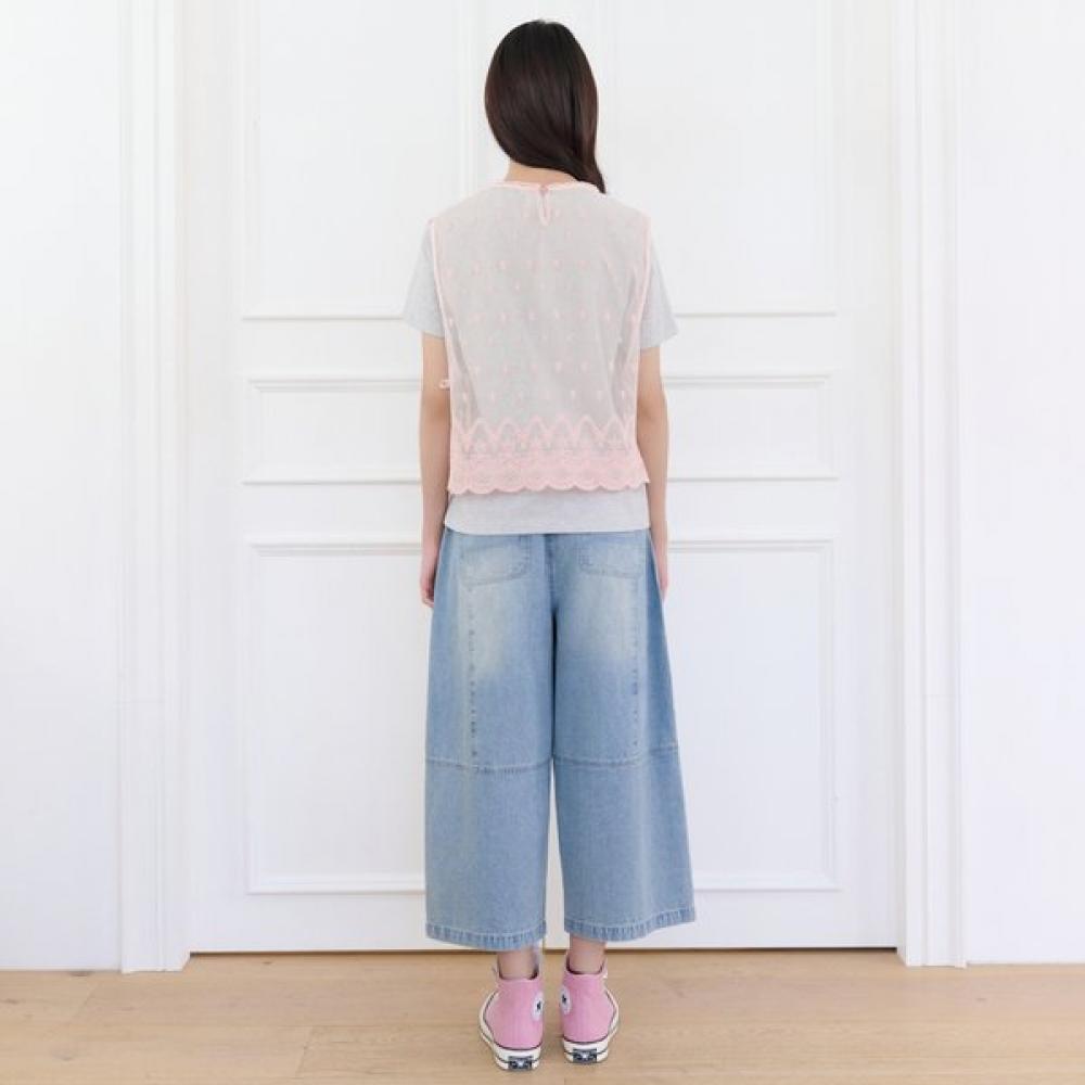 Thursday Island Floral Embroidery Mesh Sleeveless Blouse T264mbl284w