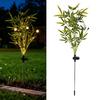 Stainless Steel Ground Stake Lamps 2Pcs Artificial Flower Solar Lights, Lily Bamboo Wisteria Garden Lights Powered Firefly Waterproof Pathway