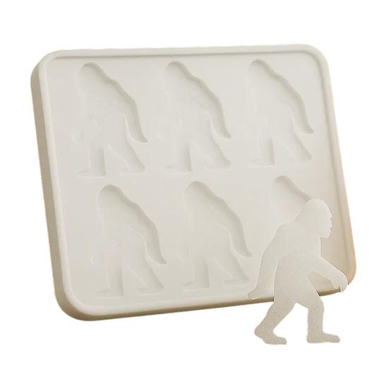 

Форма для льда в форме гориллы, 6 ячеек, устройство для замораживания кубиков льда, гибкая силиконовая форма без BPA для легкого извлечения 1pc белый