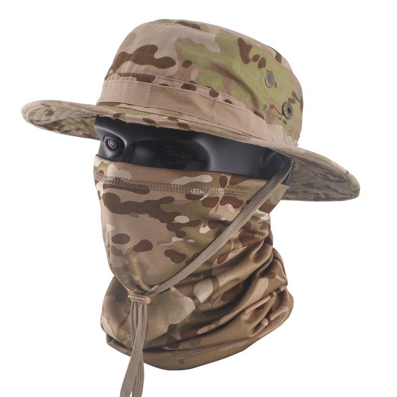 Camouflage Tactical Bucket Hat Set - Outdoor Fishing & Sun Protection Breathable Hat for Men