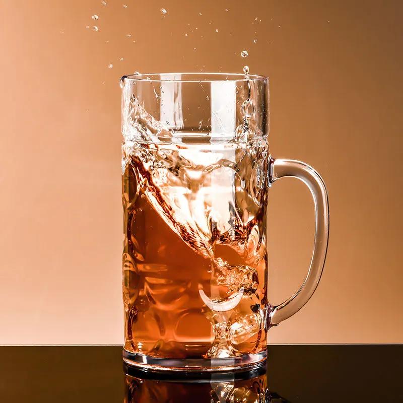 1PC 500ml/1000ml Creative Transparent Plastic Water Cup Large Capacity Anti-fall Beer Cup Home Office Bar Tea Juice Coffee Mugs
