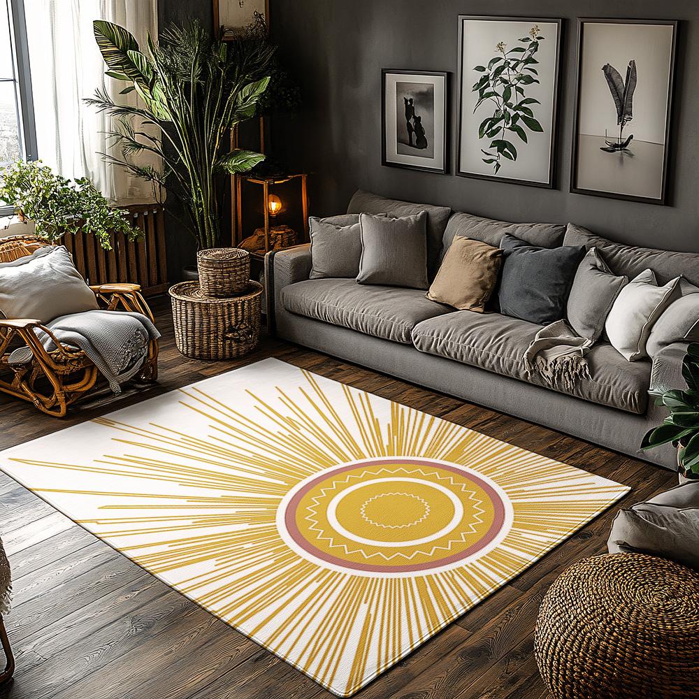 

Geometric Area Rug Modern Abstract Carpet Living Room Floor Mat Home Decor Non Slip Indoor Outdoor Area Rugs 50cm x 80cm
