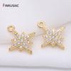 Gold Plated with Inlaid Zircon Small Star Charms Pendant For DIY Jewelry Making Handmade Bracelet Necklace Earrings Accessories