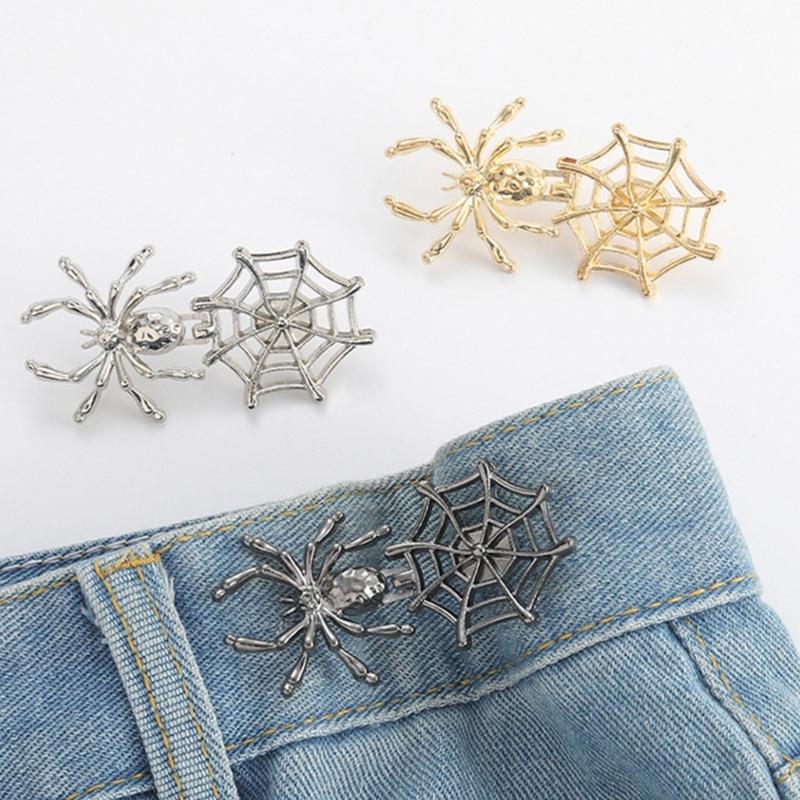 Spiderweb Shape Metal Fastening Button Detachable Pant Buttons Pin Crafts Waist Tightener Clothing Buckle Sewing Tool