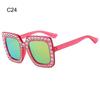 Crystal Oversized Sunglasses for Women Rhinestone Square Diamond Sun Glasses Retro Big Frame Sparkling Eyewear  New