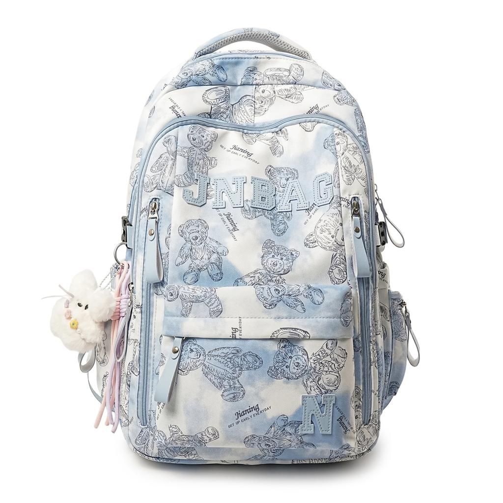 Schoolbag Trendy Cool Schoolbag Male High School Student Fashion Korean Version Large Capacity Travel Backpack Female College Student Graffiti 