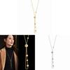 Titanium Steel Geometric Pendant Necklace For Women With Gold Plating Winter Fashion Accessory
