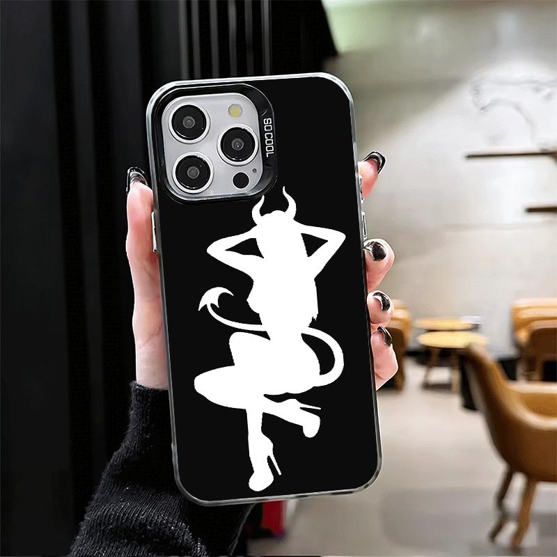 Devil Girl Silhouette Cool Shockproof Phone Case for iPhone 17 Air 16 16E 15 Pro Max 14 Plus 13 Mini 12 Back Cover Anti Fall Fun
