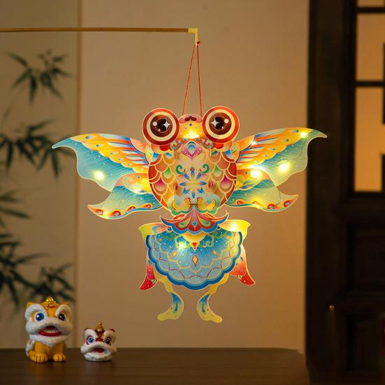 Zestaw do samodzielnego wykonania latarni rybnej i motylkowej Zestaw materiałów na latarnie Chiński Nowy Rok Dekoracja festiwalowa dla dzieci i rodziny Rekwizyt imprezowy