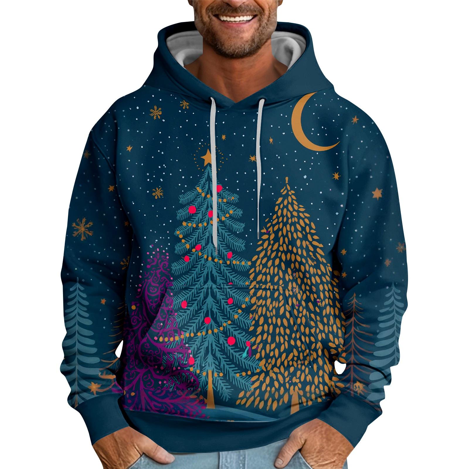 

Свободное мужское худи с рождественским принтом XL