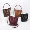 Ladies Genuine Leather Bucket Bag Retro Shoulder Crossbody Handbag Fashiable Luxurious Women's Bag