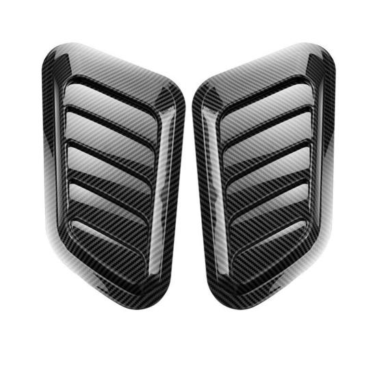 2Pcs Car Hood Air Vent Cover UV-proof Non-Fading Solid Color Universal Size Easy To Install Car Hood Vent Scoop Kit