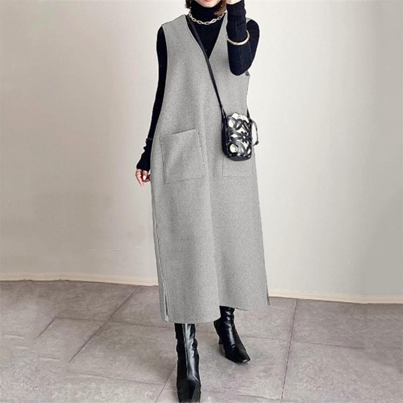 

ZANZEA Женское повседневное платье-жилет без рукавов с V-образным вырезом свободного кроя 5XL